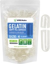 XPRS Nutra Boyutu 4 Boş Kapsüller - 500 Kont Küçük Clear Boş Gelatin Capsules - Pills DIY Capsule - Sağlam Bovine Pill Gel Caps For Do-It- Yourself Supplements