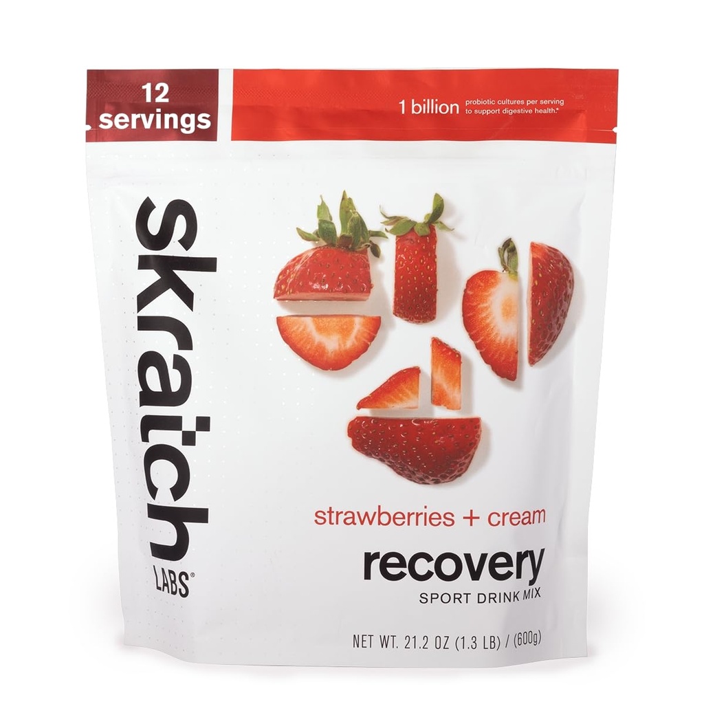 SATCHKR LABS Recovery- Sport Drink Mix | Full Milk Protein with Carbs, Electrolytes, and Probiyotiks | Post Workout Toz | Strawberries + Cream
