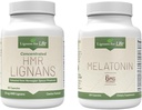 Hayat Bakım Setleri için Lignans - Natural Multivitamin HMR Lignans for Dogs 20 mg, 90 Capsules and Melatonin for Medium Breed Dogs 6 mg, 120 Capsules, Vitaminler for Health General Health
