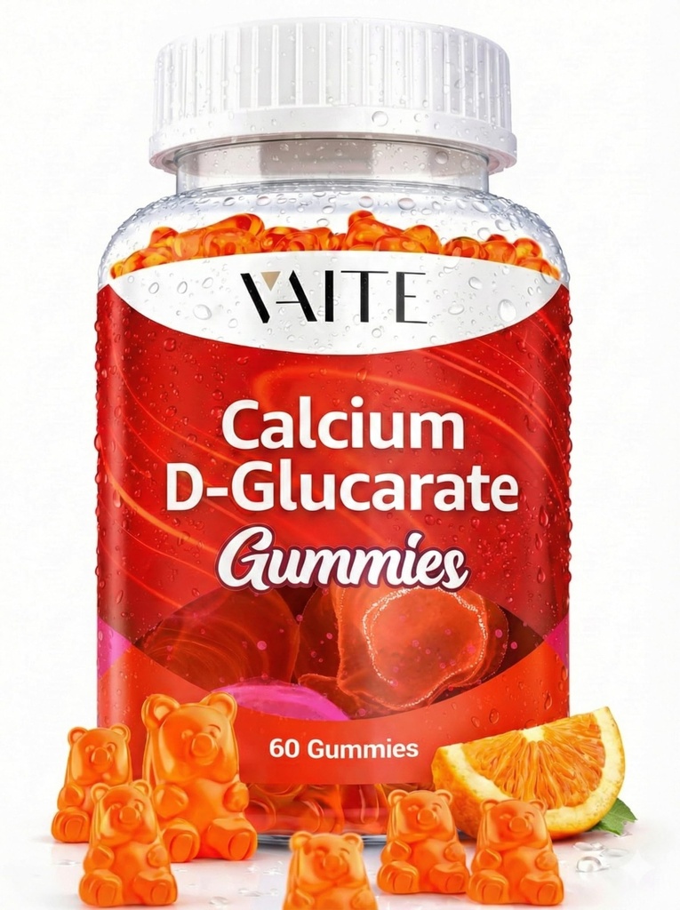Kalsiyum D-Glucarate Gummies 1000 mg - CDG Men ve Kadınlar için Temiz Tamam, Hormon Metabolism Denge & Menopause Destekleri, Non-GMO, Vegan, Gluten Free, Soy Free Supplements, 60 Gummy Chewables