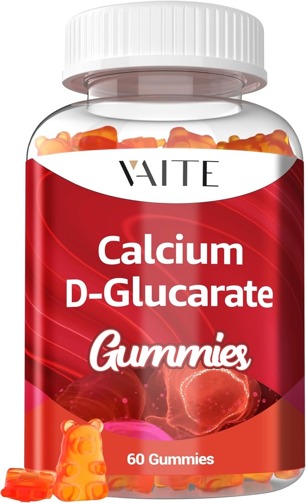 Kalsiyum D-Glucarate Gummies 1000 mg - CDG Men ve Kadınlar için Temiz Tamam, Hormon Metabolism Denge & Menopause Destekleri, Non-GMO, Vegan, Gluten Free, Soy Free Supplements, 60 Gummy Chewables