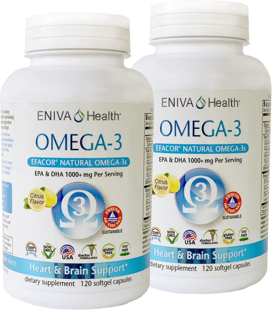 Eniva Omega-3 Fish Oil High EPA/DHA Premium Fish Oil Daily Supplement 2 Pack (240 kapak)