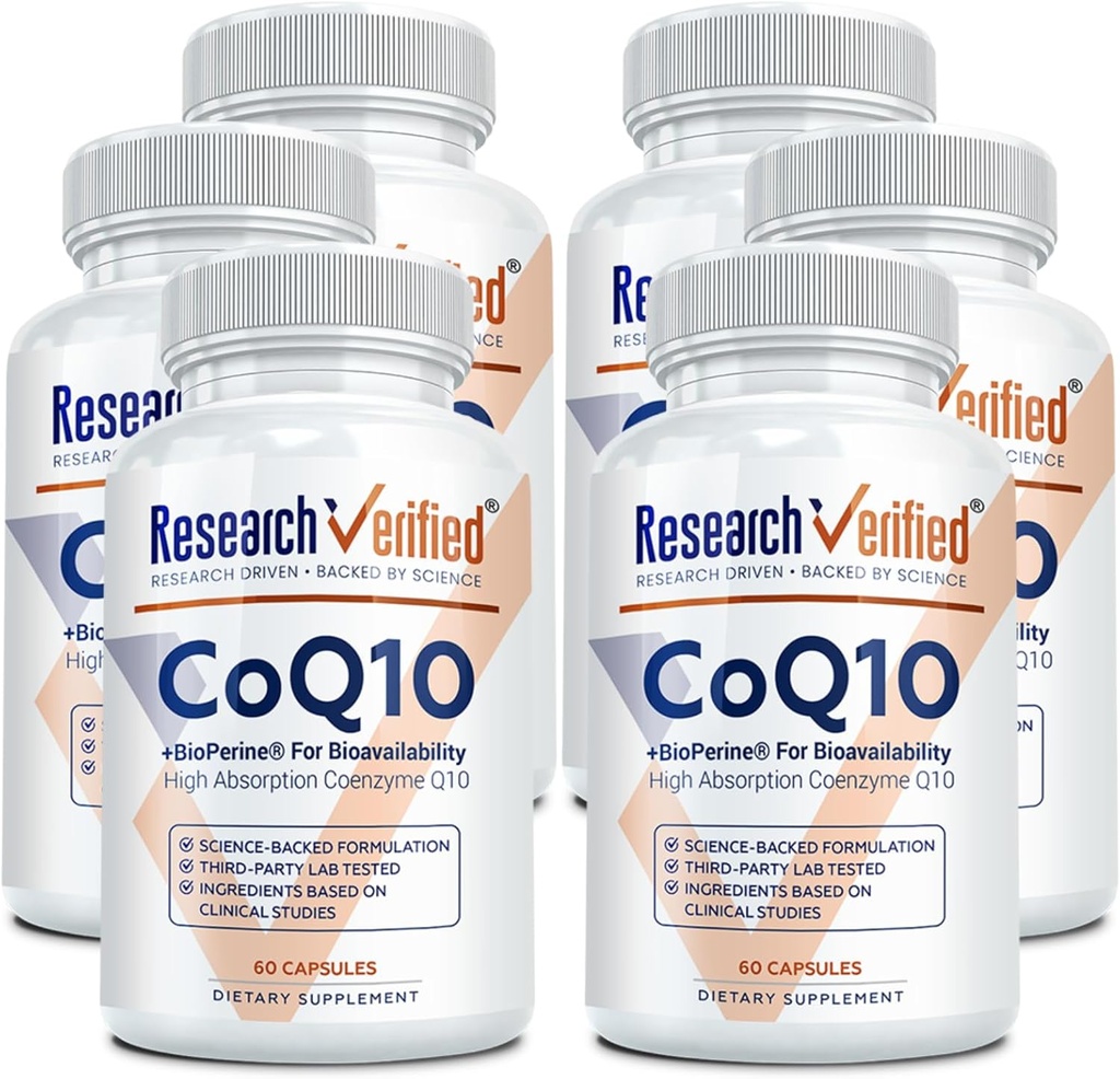 Araştırma Gerçekleştirilmiş CoQ10-% 100 Saf Ekstra Güç 300 mg CoQ10 - Biyoperine ile Geliştirilmiş Aborpsiyon ve Bioavailability - Antioksik Düzeyleri Geliştir Cardiovascular Health, 360 Vegan Capsules