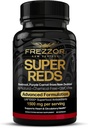FREZZOR Super Reds Capsules with UAF1000+, All- Natural New Zealand Red Superfood Energy, Essential Red Fruits Veggies & Beets, Antioksis, Enzymes, Energy Supplements, 90 Capsules, 1 Şişe