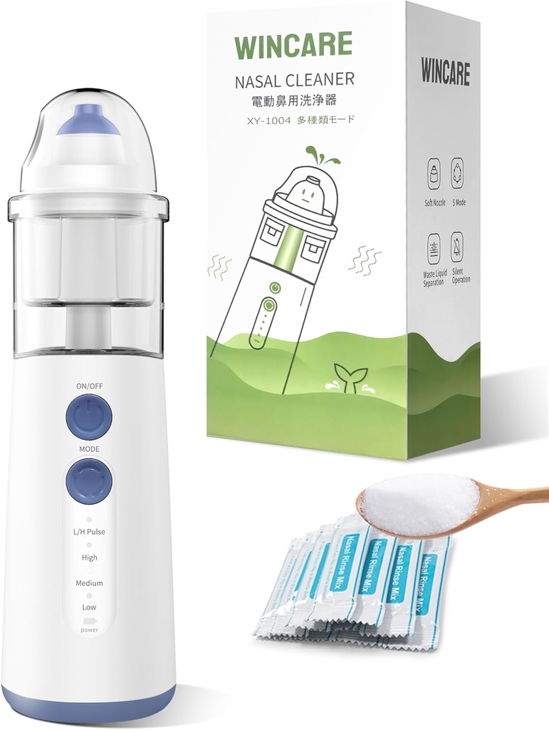 Nasal Care for Sinus Relief Nose Cleaner, Sinus Rinse Kit with10 Salt Packs, Portable Nasal Irrigation System for Children and Adults, Powered Sinus Cleaner Alternatives to Neti Pot（Blue