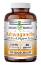 Amazing Formulas Ashwagandha Root with Black Pepper Extract Supplement | 2100 Mg Per | Veggie Capsules Supplement | Non-GMO | Gluten-Free | Made in USA (1 Pack, 120)