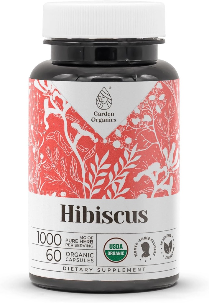 Hibiscus USDA Organic 60 Capsules | High-Potency Natural Supplement | Sertifikalı Organik Vejetaryen Capsules ve Organik Hibiscus (Hibiscus Sabdariffa)