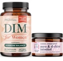 Myo-Inositol Toz Kompleksi ve Kadın DIM Supplement | Hormon Denge Paketi İdeal 40:1 Benimo-Inositol & D-Chiro Inositol Toz (30 Hizmet) ve DIM Supplement for Women (60 Hizmet) için
