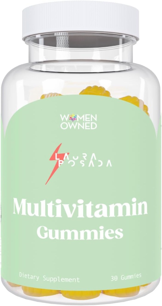 Laura Posada Multivitamin Gummies Καθημερινή Διατροφικές Βιταμίνες & Ορυκτά Υποστηρίζει Μεταβολισμός & Γενική Ευεξία Βιταμίνες Α, C, D, E & More! Μεταβολισμός & PMS 100% Φυσικό Μη-ΓΤΟ, 30 Αριθμός Κατασκευασμένο στις ΗΠΑ