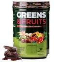 Nutrology Greens & Fruits Toz-Doly Sourced Meyveler, Sebzeler, Arıt Toz & Mushroom Mix, Probiyotikler, Digestive Enzymes, Fiber, Antioksis, Immune Support, Gluten Free - Chocolate