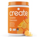 Δημιουργία Creatine Monohydrate Gummies για άνδρες & γυναίκες, ενίσχυση της εστίασης, τη δύναμη και την αντοχή, Anti-Melting Formula, Vegan, Gluten-free, μη-GMO, 1,5g Creatine per Gummy (Orange, 90 ct)