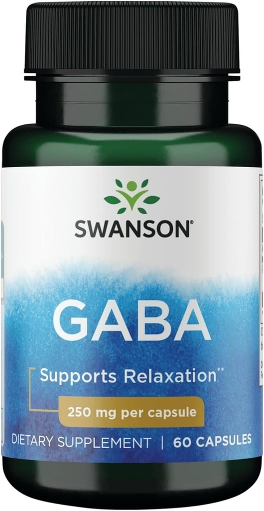 Swanson GABA Gamma Acidbutyric Acid 250 Milligrams 60 Capsules