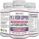 Lutein & Zeaxanthin Συμπληρώματα για την υγεία των ενηλίκων, φυσικό μάτι & όραση Φόρμουλα w/Vitamin A, Lutein, Zeaxanthin, Bilberry Extract, Eyebright & Lycope για Retina & Lens 60 Caps