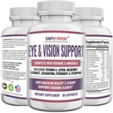 Lutein & Zeaxanthin Eye Health Supplements for Yetişkinler, Natural Eye & Vision Formula w/Vitamin A, Lutein, Zeaxanthin, Bilberry Extract, Eyebright & Lycopene for Retina & 60 Caps
