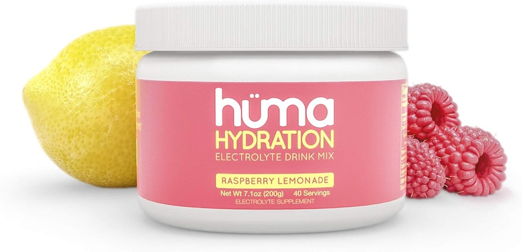 HUMA CHIA Hydration Drink Mix, Raspberry Lemonade 40 hizmet - Low Calorie, High Electrolyte Toz -% 100 Natural, 1g Sugar, 10 Calorie