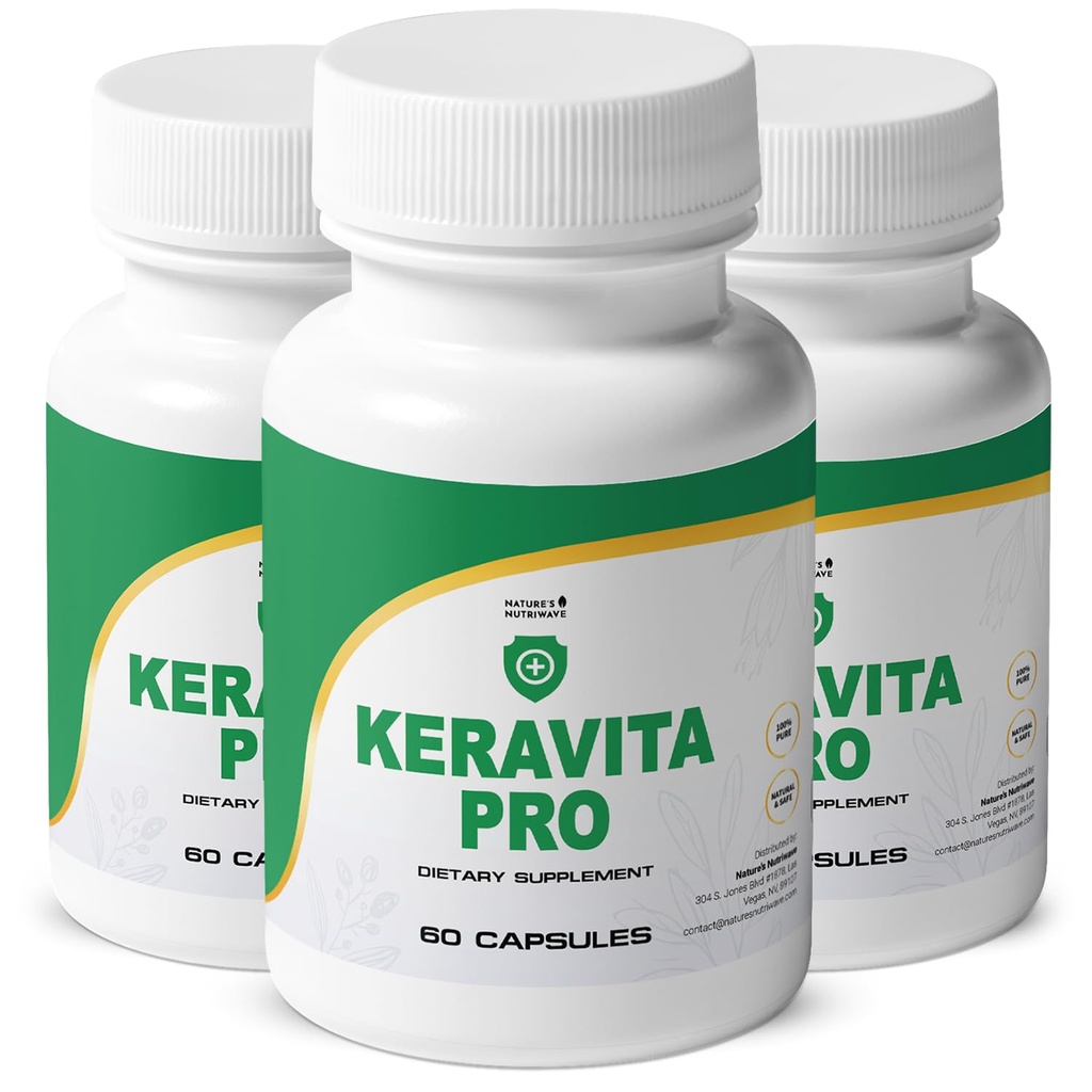Keravita Pro - Vitaminler C, Vitamin E, Yeşil Çay, Turmeric & Mushroom for Hair & Nail | Non-GMO, Stimulant-Free | Made in the USA, GMP-Cerated | 60 Capsules - 3 Ay Supply