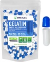 XPRS Nutra Μέγεθος 0 Κενές κάψουλες - 100 Count Empty Gelatin Κάψουλες - Χάπια DIY Καψάκιο Γέμισμα - Καθαρά καπάκια τζελ Μπόβιν Χάπι για το Do-It-Yourself Συμπληρώματα (Blue/White)