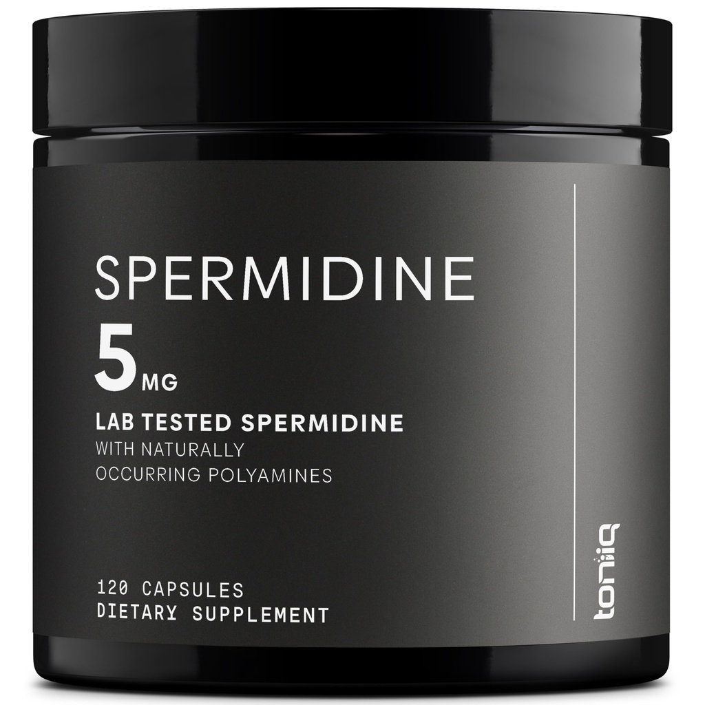 Toniiq Ultra Concentrated 500mg Spermidine Supplements for Men and Women - Non-Synthetic Spermidine Standardized to No Less Than 1% - 5mg per Serving Rice Germ Extract