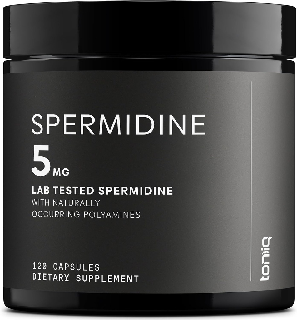 Toniiq Ultra, Erkekler ve Kadınlar için 500 mg spermi Supplements - Non-S Sentetik spermidine Standartized to No Less Than %1 - 5 mg per Service Rice Germ Ekstraksiyon