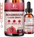 % 90 Apsiyon Magnezyum Glycinate Liquid Drops with Citrate and Taurate, Magnezyum Kompleksi GABA, L-theanine, D3 and B6 for Calm, Sleep, Relaxation - Raspberry Flavor 1 Fl Oz (Pack of 2)