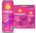 ZYN Turmeric Wellness Drink 6 (Pack), karma Berry Flavored Turmeric Curcumin Drink with Black Pepper, Nodrew Sugar, Low Carb & Low Calorie Drink, Clean Alternative Alternative