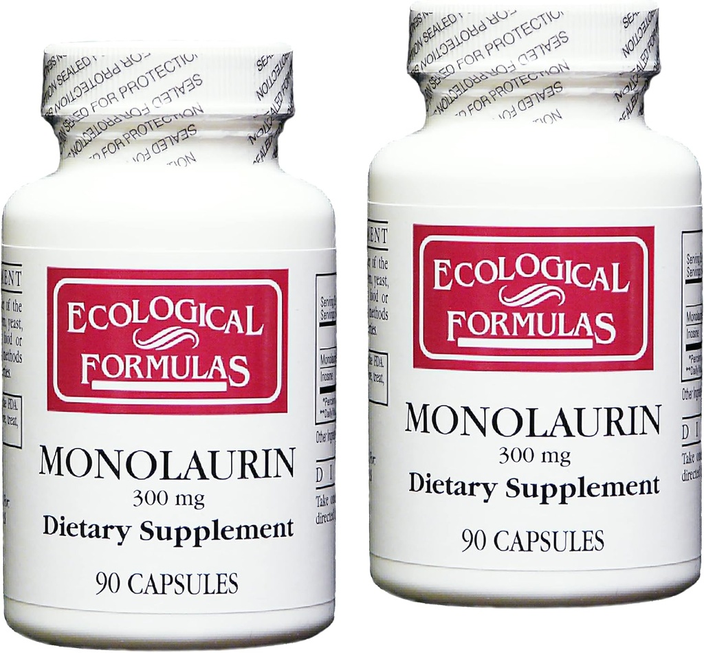 Ecological Formulas Monolaurin 300 mg 180 Capsules (90 Capsules x 2 Şişes)
