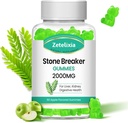 Chanca Piedra Stone Breaker Gummies, Βιολογικό συμπλήρωμα βοτάνων για την υγιεινή της νεφρικής κάθαρσης και της χοληδόχου κύστης, Διαλύτες λίθων νεφρών, Χωρίς ζάχαρη, Vegan, Μη ΓΤΟ, Apple Γεύση, 60 κόμης