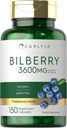 Carlyle Bilberry Capsules | 3600 mg | 150 Kont | Vegetarian, Non-GMO, Gluten Free Fruit Supplement