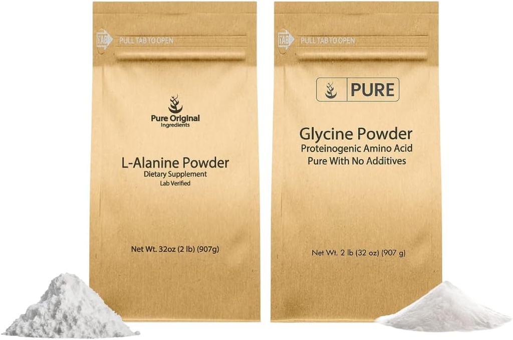 PURE ORIGINAL INGREDIENTS L-Alanine & Glycine Toz Sche (2 lb Her), Tamam Tozlar, Saf & Undiled
