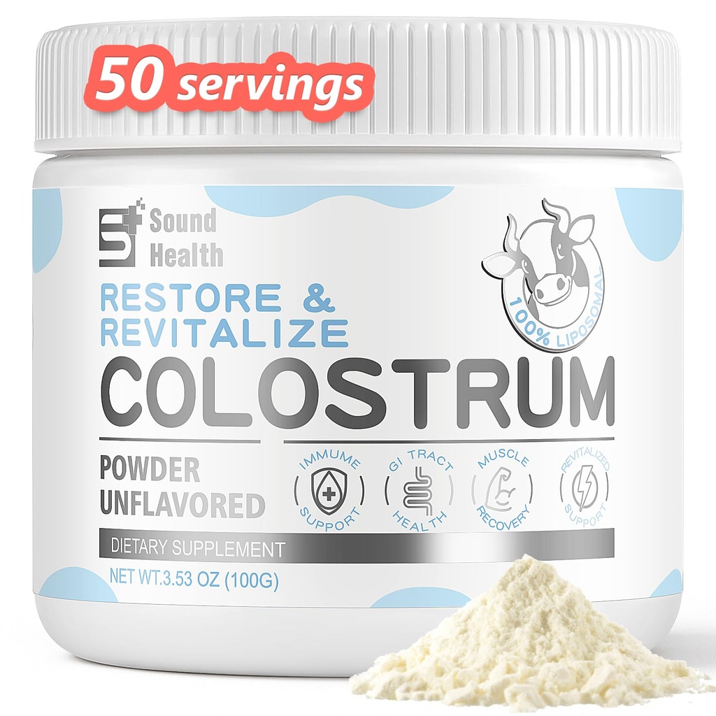 Colostrum Supplement Toz Insanlar için - Organik Bovine Colostrum Gut Health, Saç Büyüme, Güzellik ve Immune Support - Unflavored (50 Hizmet)
