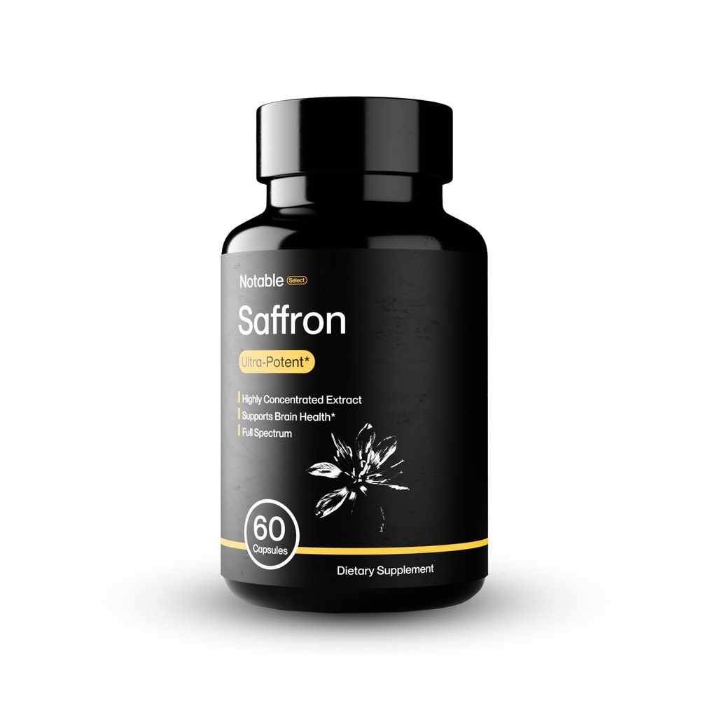 Kullanılabilir Ultra-Potent Saffron Extract Capsules | 30 mg |% 20 Polyols, 7.5% Crocins ve % 3 Safranal | Destekler Mood, Eye Health, Memory, & Focus | 60 Day Supply
