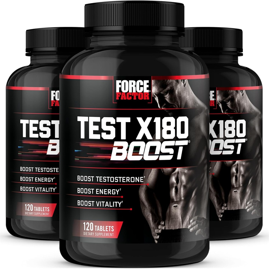 Kuvvet Faktörü Test X180, Erkekler için testosteron ATM ve Enerji Supplement, Stamina'yı artırın ve D-Aspartic Acid ve Fenugreek ile Geliştirin, 120 Kont (Pazar 3)