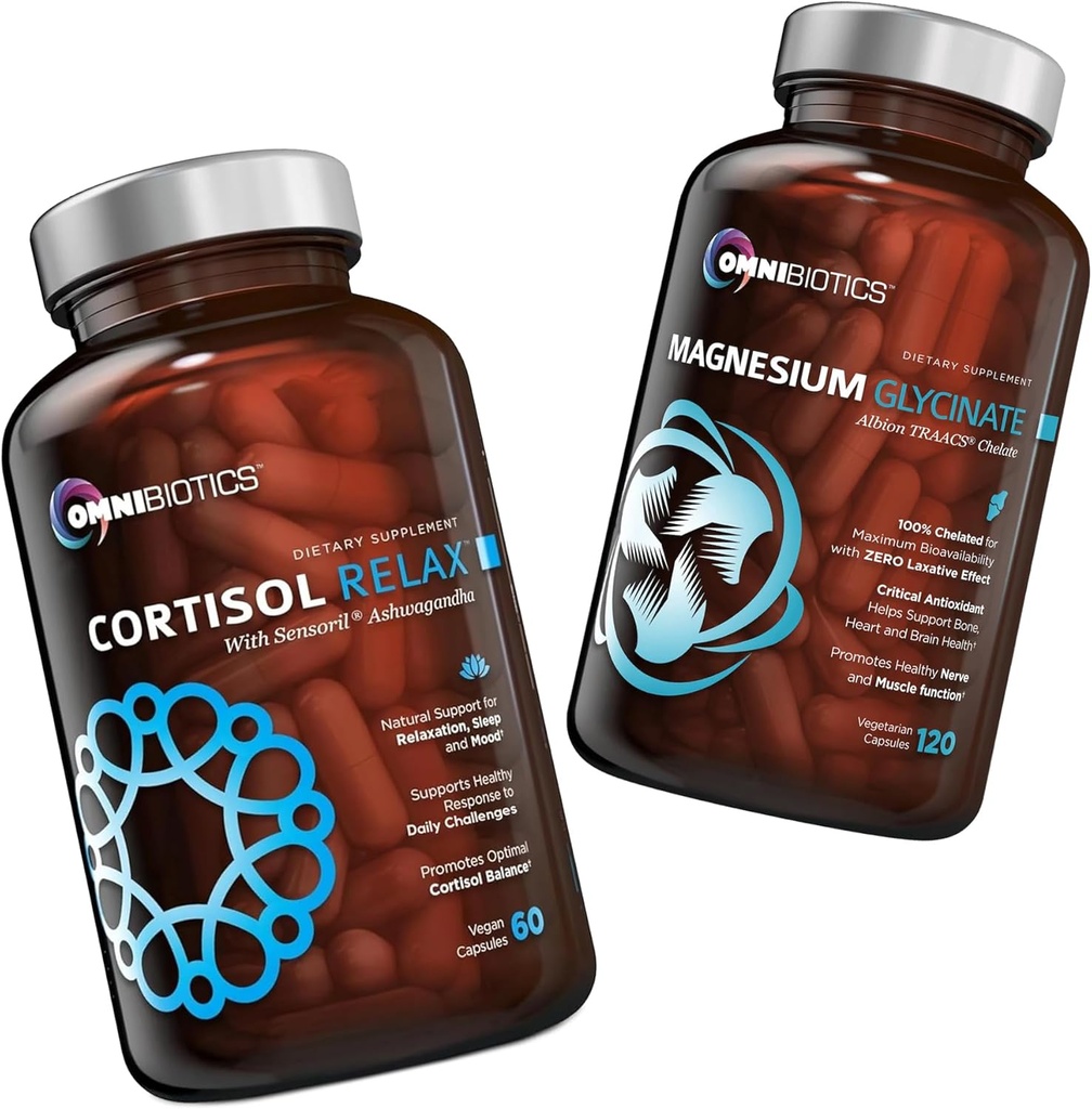 OmniBiotics Cortisol Relax Supplement + Magnezyum Glycinate