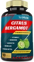 Citrus Bergamot Extract Capsules with VitaminC, Berberine, Quercetin, Bromelain, Echinacea, Black Pepper - 3 Ay Supply, 90caps