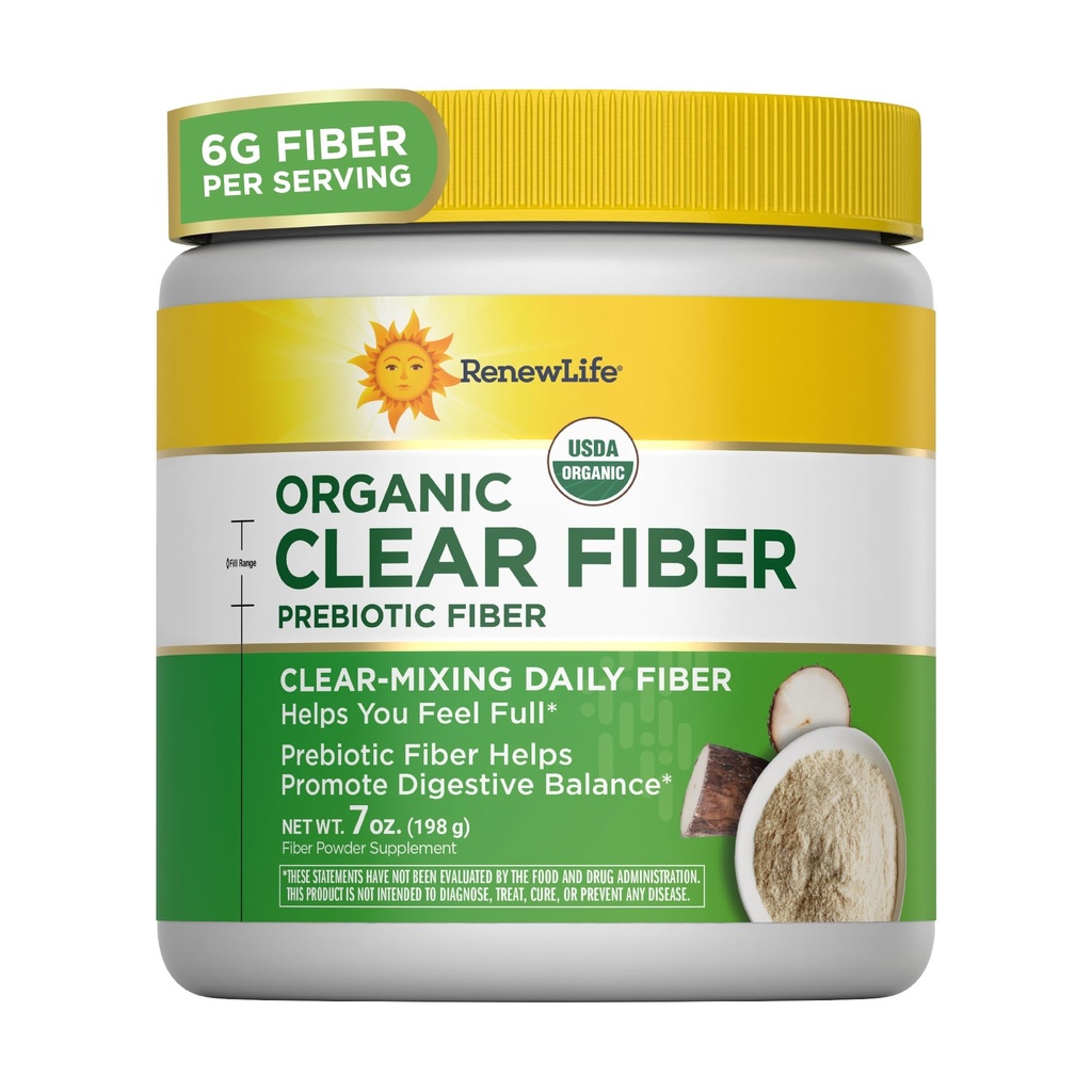 Yeni Yaşam Yetişkin Tamamen Clear Organic Prebiyotik Keto Friendly Fiber, Toz, 7 oz. (Package May Vary)