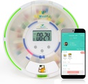 EziMedPil Bluetooth Pill Dispenser w/Sound & Light & App Alert, έως και 9 Συναγερμοί / Ημέρα, Ezi-Read LCD, Frosted Lid & Κλειδωμένο 28-Ημέρα Medication Dispenser για την προστασία των χαπιών Privacy