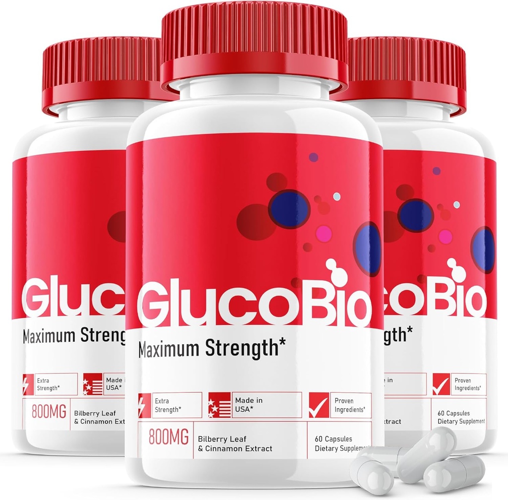 (3 Pack) Glucobio κάψουλες - Επίσημη Φόρμουλα - συμπλήρωμα υποστήριξης Gluco Bio βιταμίνης, Glucobio κάψουλες ευεξίας υγείας μέγιστη δύναμη, Glucobio, Gluco Bio χάπια προηγμένη υποστήριξη (180 κάψουλες)