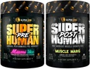 ALPHA LION Superhuman Pre Processing Powder & Post Workout Recovery Bundle, Contentive Energy & Focus + Lean μυϊκή ανάπτυξη, δύναμη & όγκο (Miami Vice & Muscle Marg)