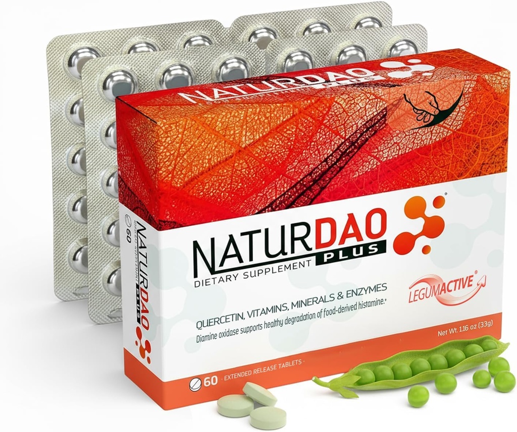 NATURDAO Plus® DAO Enzyme 1,000,000 HDU doz başına - Catalase Enzyme - 8 Coctors and Adjuvants - Advanced Histamine Blocking Formula - Food intolerance - 60 Genişletilmiş Yayın Tabletleri