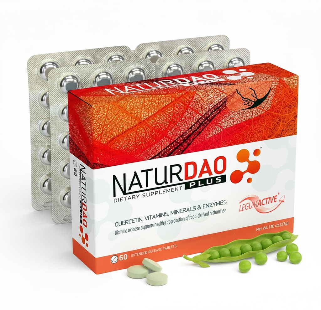 NATURDAO Plus® DAO Enzyme 1,000,000 HDU doz başına - Catalase Enzyme - 8 Coctors and Adjuvants - Advanced Histamine Blocking Formula - Food intolerance - 60 Genişletilmiş Yayın Tabletleri