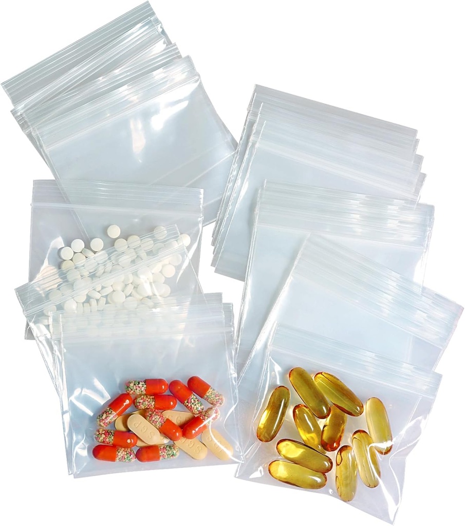 100 Packs Pill Çanta 6 milyon Sturdy 3x2.75 inç Pill Pouches Madonna Free Seal Su Ely Reusable Pill Bag for Travel Small Plastik Çanta for Pill Organizer, Jewel ve Small Craft Pieces