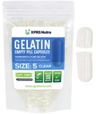 XPRS Nutra Boyutu 5 Boş Kapsüller - 1000 Kont Çok Küçük Clear Boş Gelatin Capsules - Pills DIY Capsule - Do-It-yourself Vitamin Supplements için Kullanılabilir Pill Gel Caps -