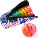 Yaklim Pill Organizer 2 φορές την ημέρα, Άριστη ποιότητα Neoprene Travel Pill Box, AM/PM Εβδομαδιαία Pill Containers 7 Ημέρα με Φορητή Zipper Storage Cloth Τσάντα για Βιταμίνη Fish Oils Συμπλήρωμα (Pink)