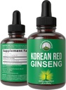 Kore Red Ginsengi Pleasant Taste ile açılır., Panax Kore Kökü Enerji, Stamina, Focus. Vegan Nootropic, Zero Sugar Oil Tincture Herbal Supplement for Men and Women