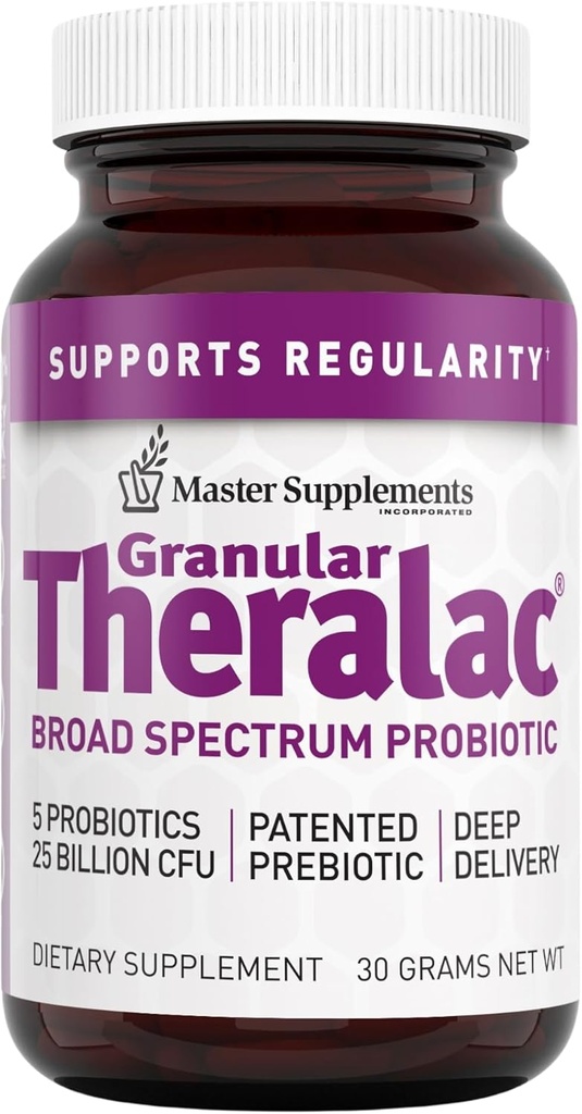 Master Supplements Granular Theralac - 1.05 oz - Multi-Strain Probiyotik Toz Optimal Gut Health - Great for Kids - Vegan, Gluten Free - 40 Hizmetler