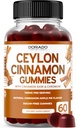 Ceylon Cinnamon Gummies (60 Kont) Apple Cider Vinegar Cinnamon, Turmeric, Berberine ve Macintosh for Digestion General Wellness Support - Ceylon Supplements - Güvenli Vegan & ABD Made