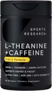 Spor Araştırmaları L-Theanine Supplement with Caffeine & Coconut MCT Oil - Focused Energy, Alertness & Relaxation Without Drowsiness - 200 mg L Theanine, 100 mg Organik Caffeine - 60 Sıvı Softgels
