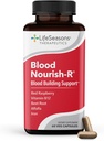 LifeSeasons Blood Nourish-R - Iron Deficiency Supplement - Supports Anemia, Fatigue, Paleness & Dizziness - No Constipation - Blood Building - Iron, Alfalfa, Raspberry & Vitamin B-12-60 Capsules