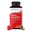 Yaşam Sezonları Kan Nourish-R - Demir Eksikliği Supplement - Destekler Anemi, Fatigue, Paleness & Dizziness - No Constipation - Blood Building - Iron, Alfalfa, Raspberry & Vitamin B-12-60 Capsules