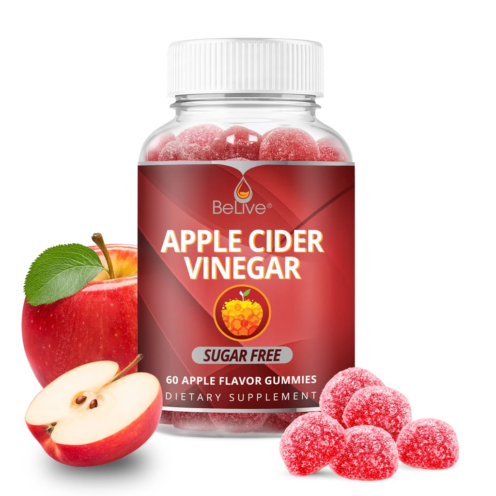 Live Apple Cider Vinegar Gummies - ACV Gummies Without Sugar I Detox & Cleanse Digestive Health I Alternative to Capsules, Vegan, Keto Friendly, Non-GMO, Gluten Free | 60 Ct